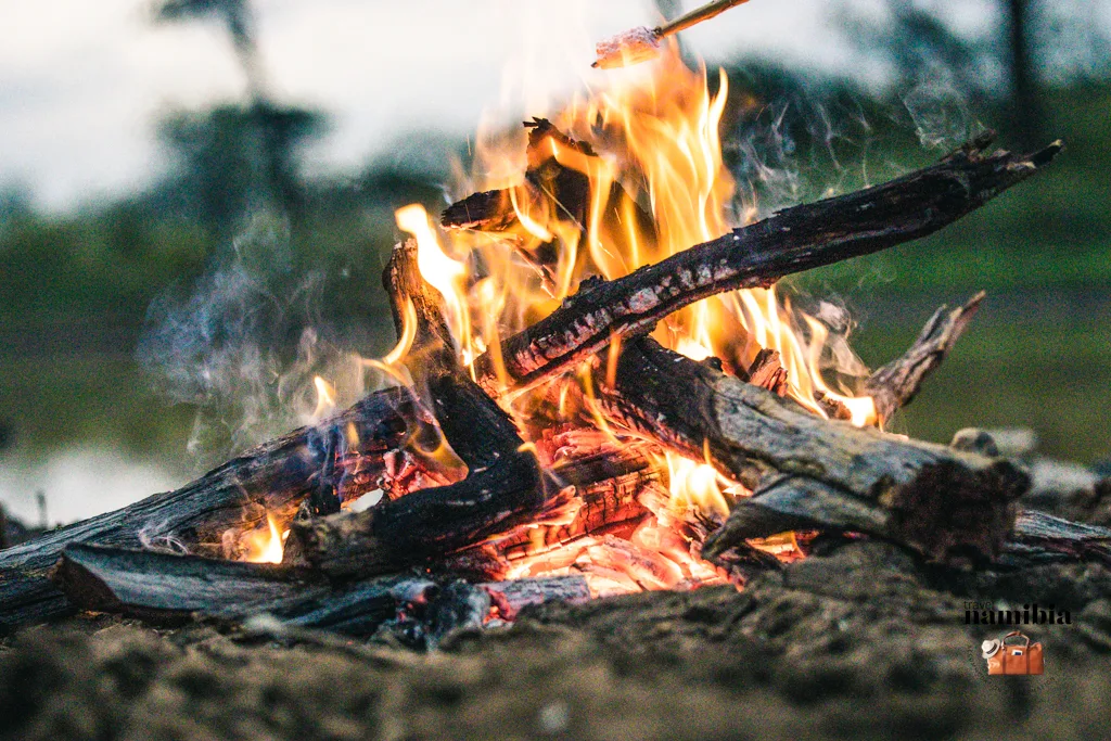 camp-fire-in-namibia