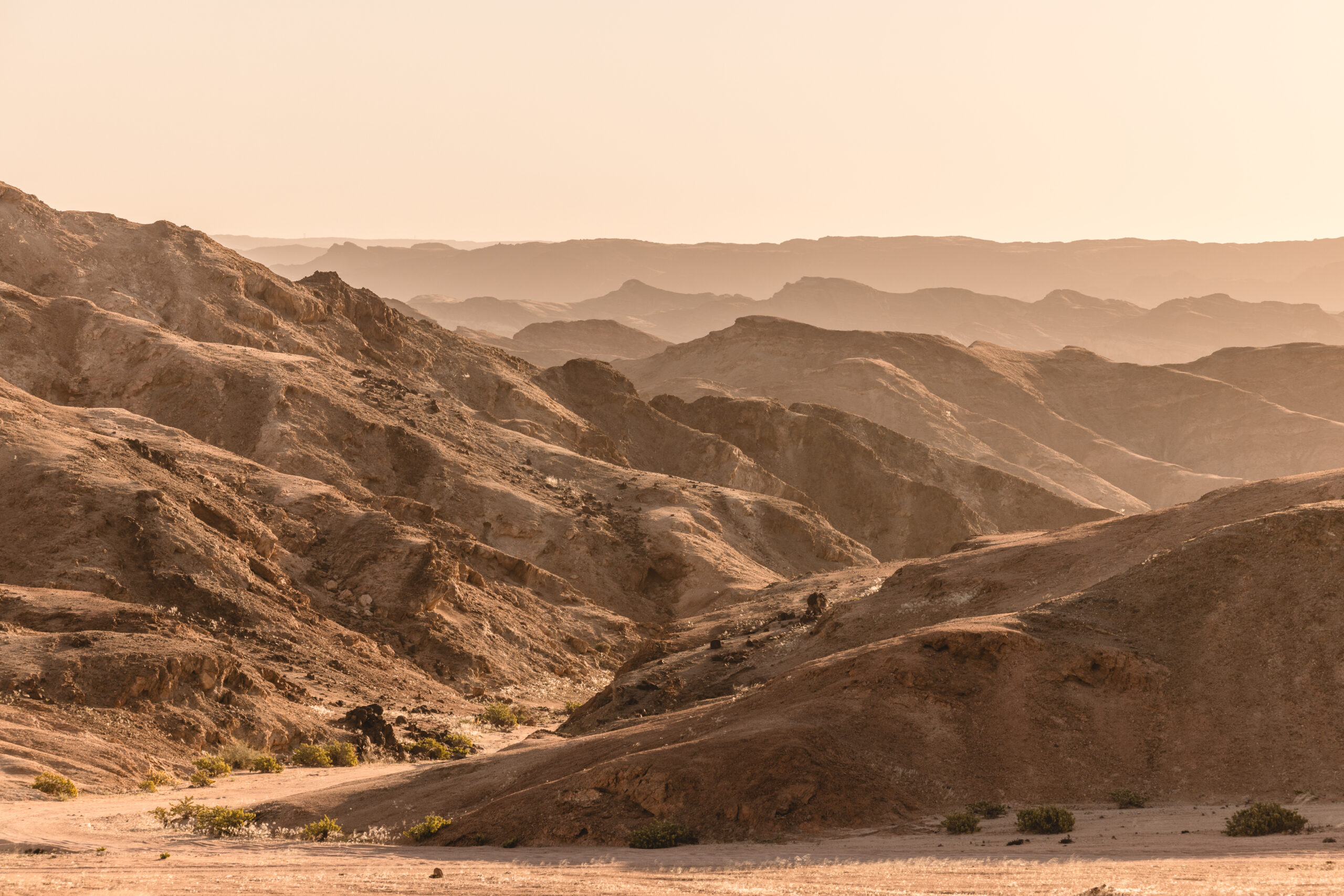 The Namibian Moonlandscape during golden hour, image by Mariette du Toit