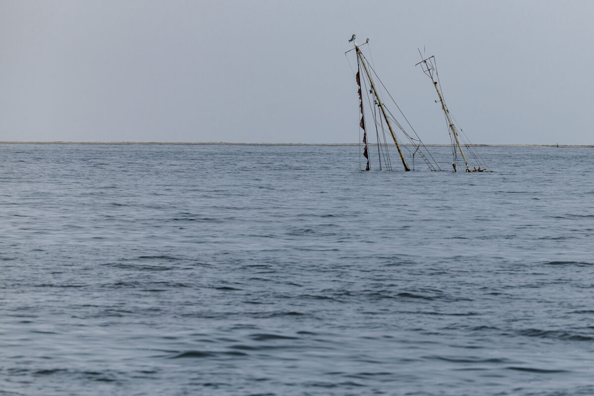 Sunken ship mast, Walvis Bay. Image by Mariette du Toit