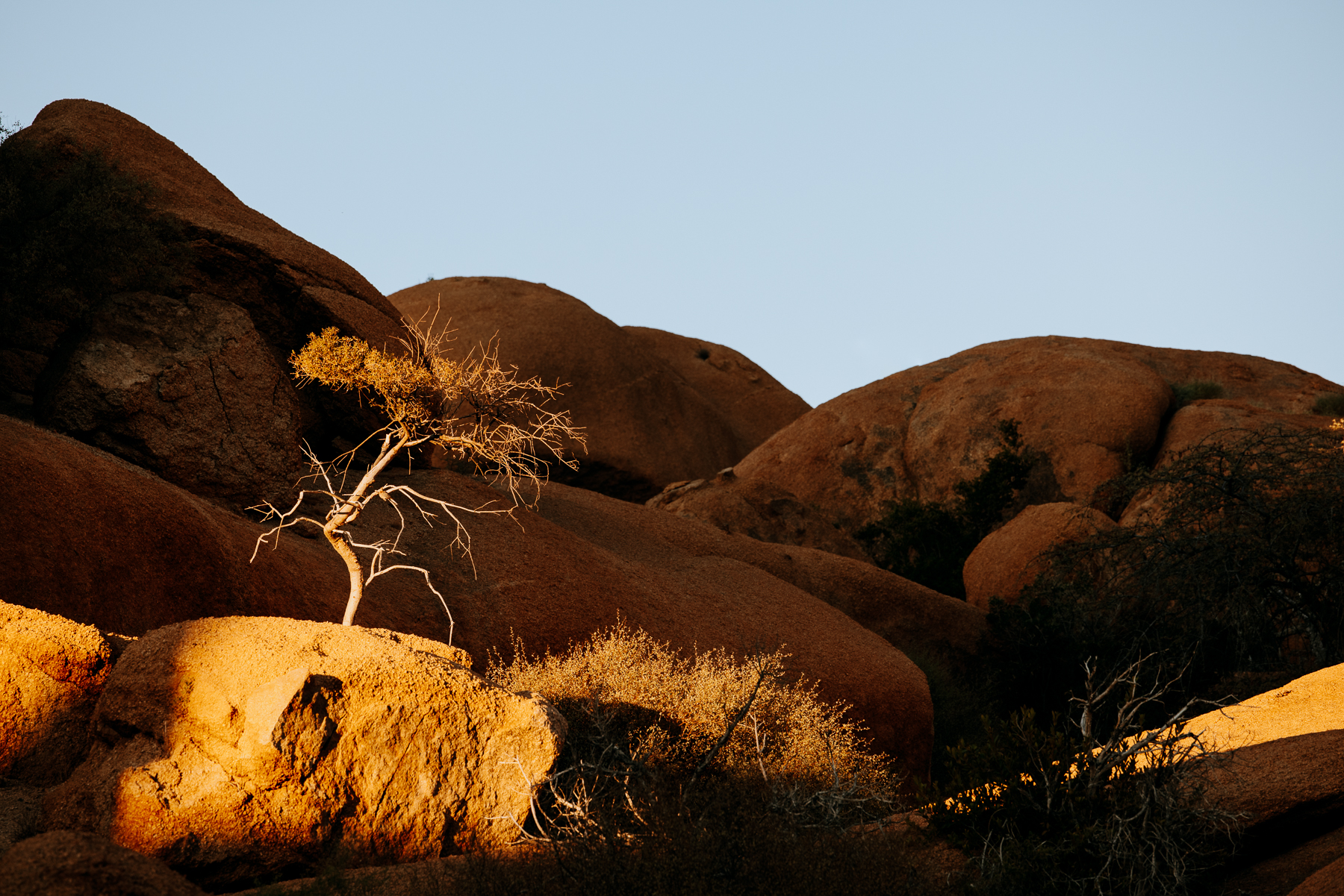 sunrise in the spitzkoppen, namibia