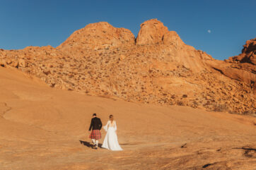 Next-morning elopement portraits Spitzkoppe Namibia golden light