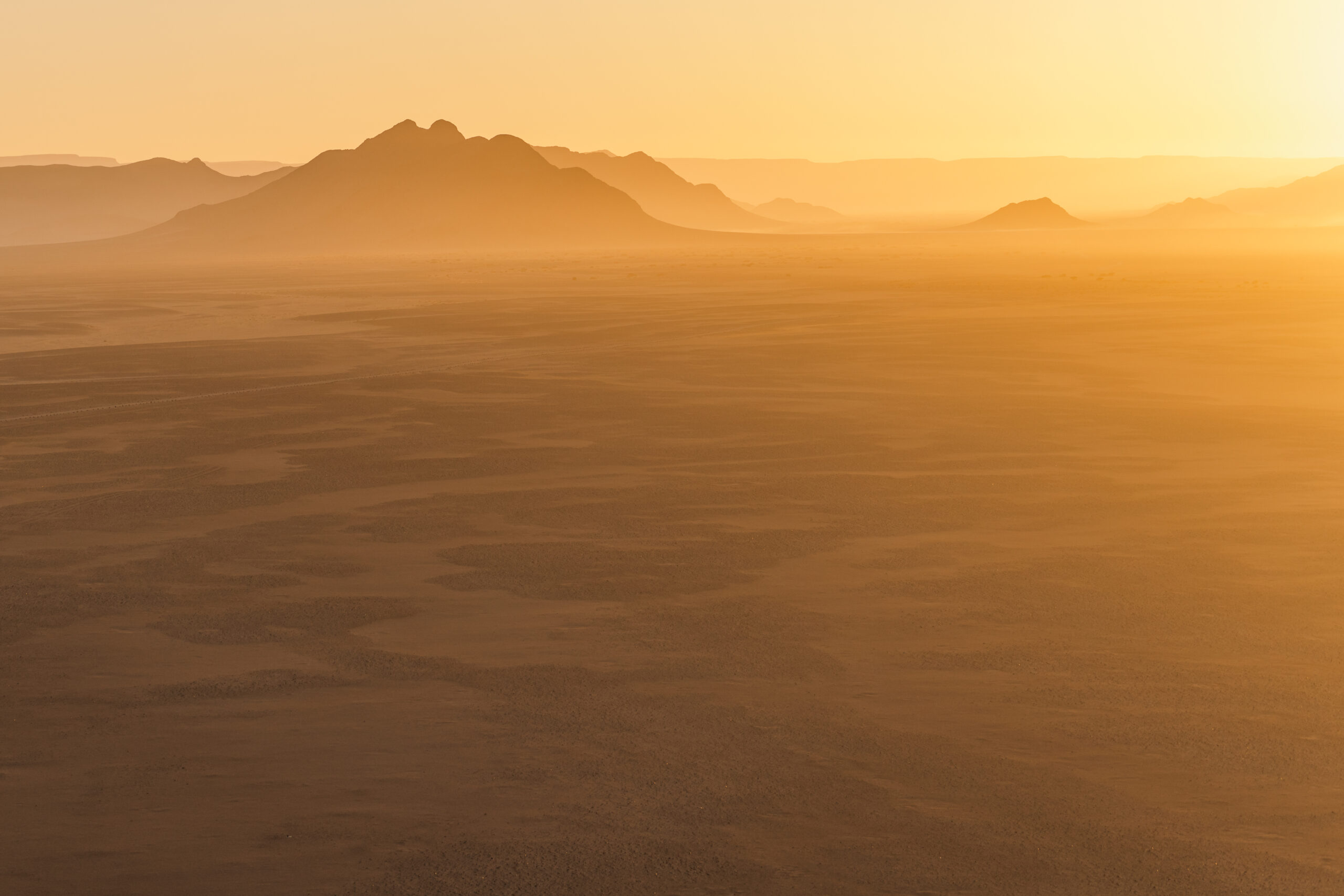 sunrise from the balloon over sossusvlei